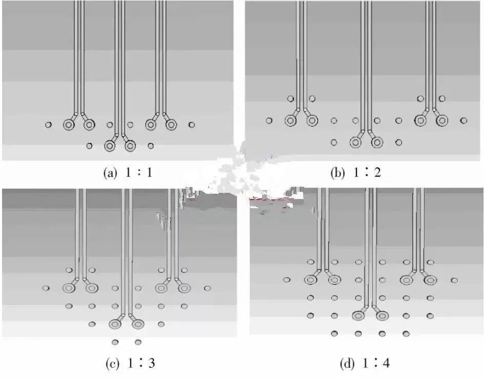 圖10 不同S G 比信號(hào)布局