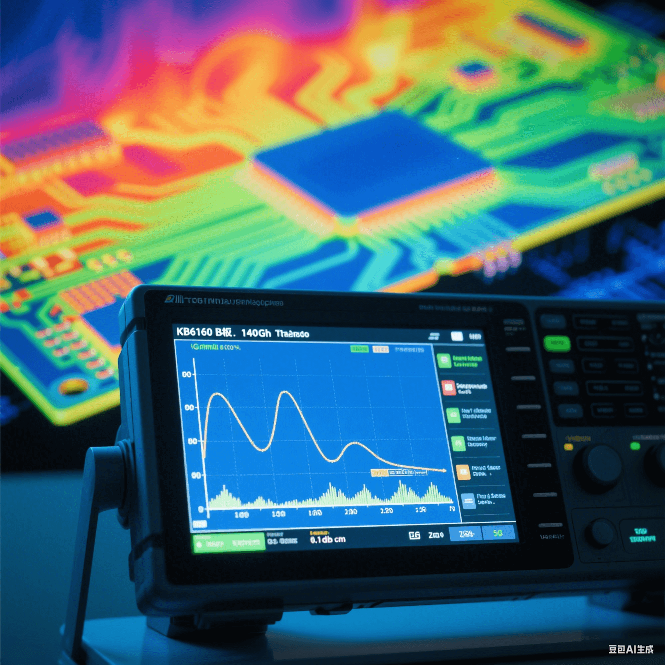 矢量網絡分析儀屏幕顯示KB6160基板傳輸曲線