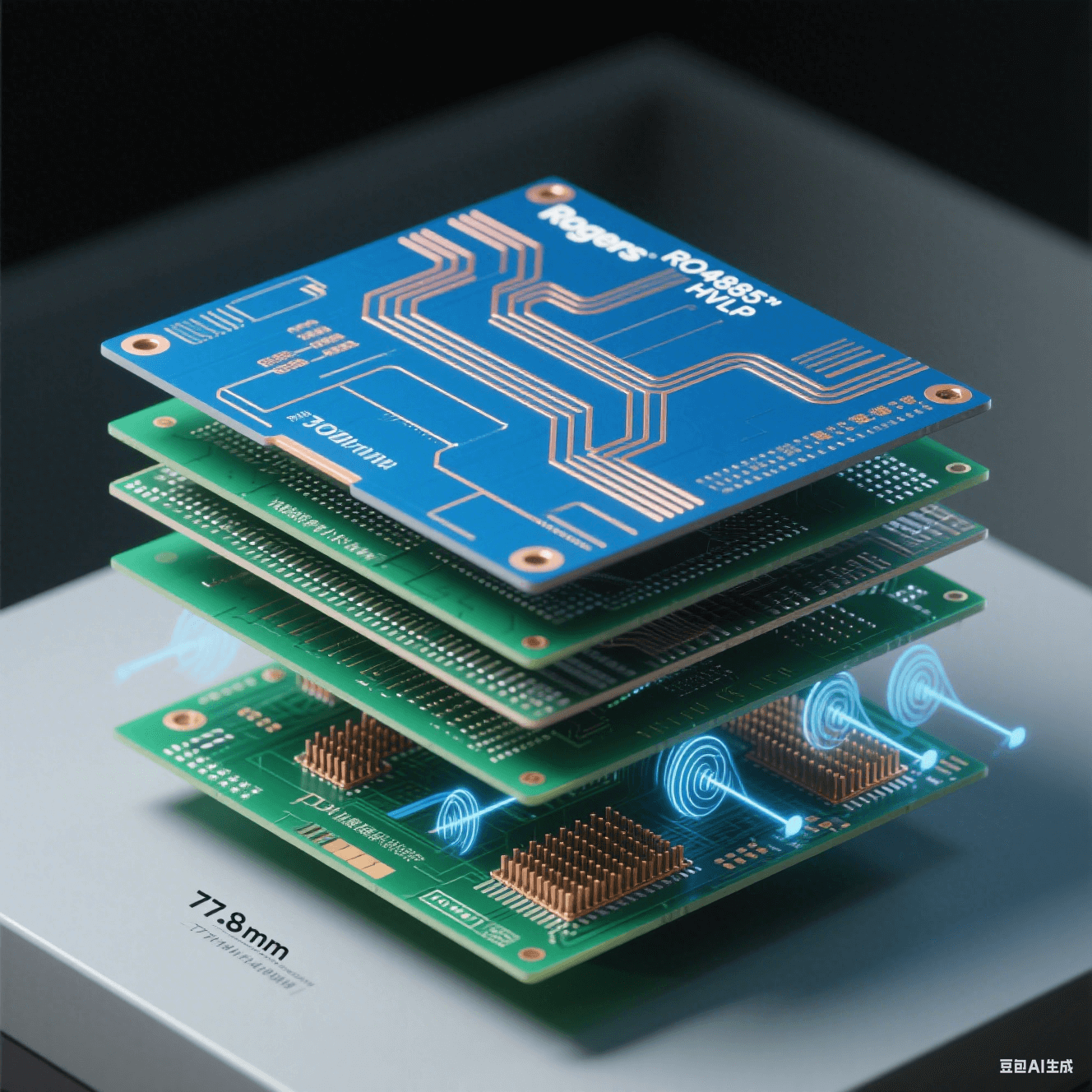 毫米波雷達PCB混壓結(jié)構(gòu)：RO4835?+FR4層壓實現(xiàn)Dk=2.55@10GHz與相位一致性