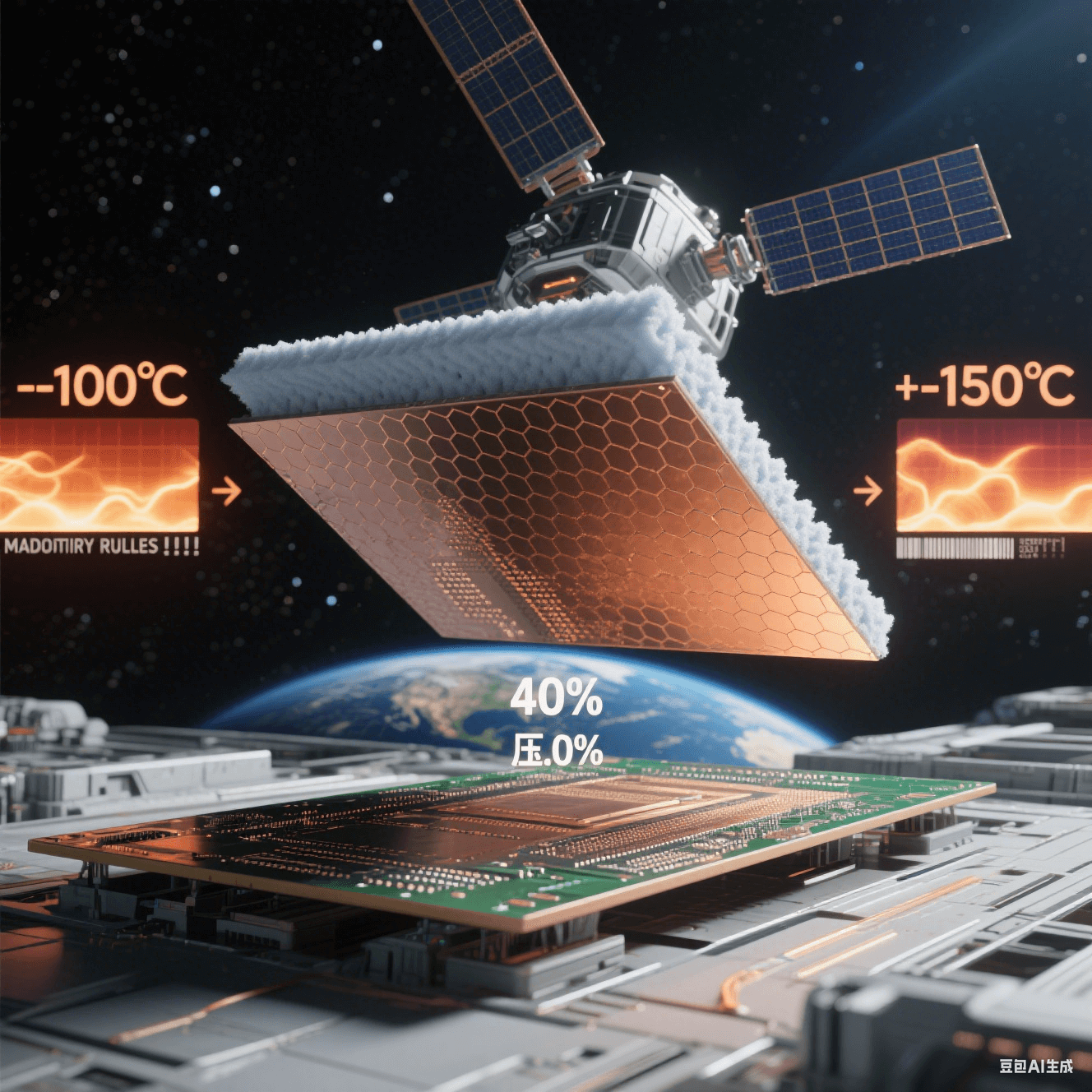 衛(wèi)星輕量化混壓：PMI泡沫基板減重35%并通過-100℃~150℃太空認證