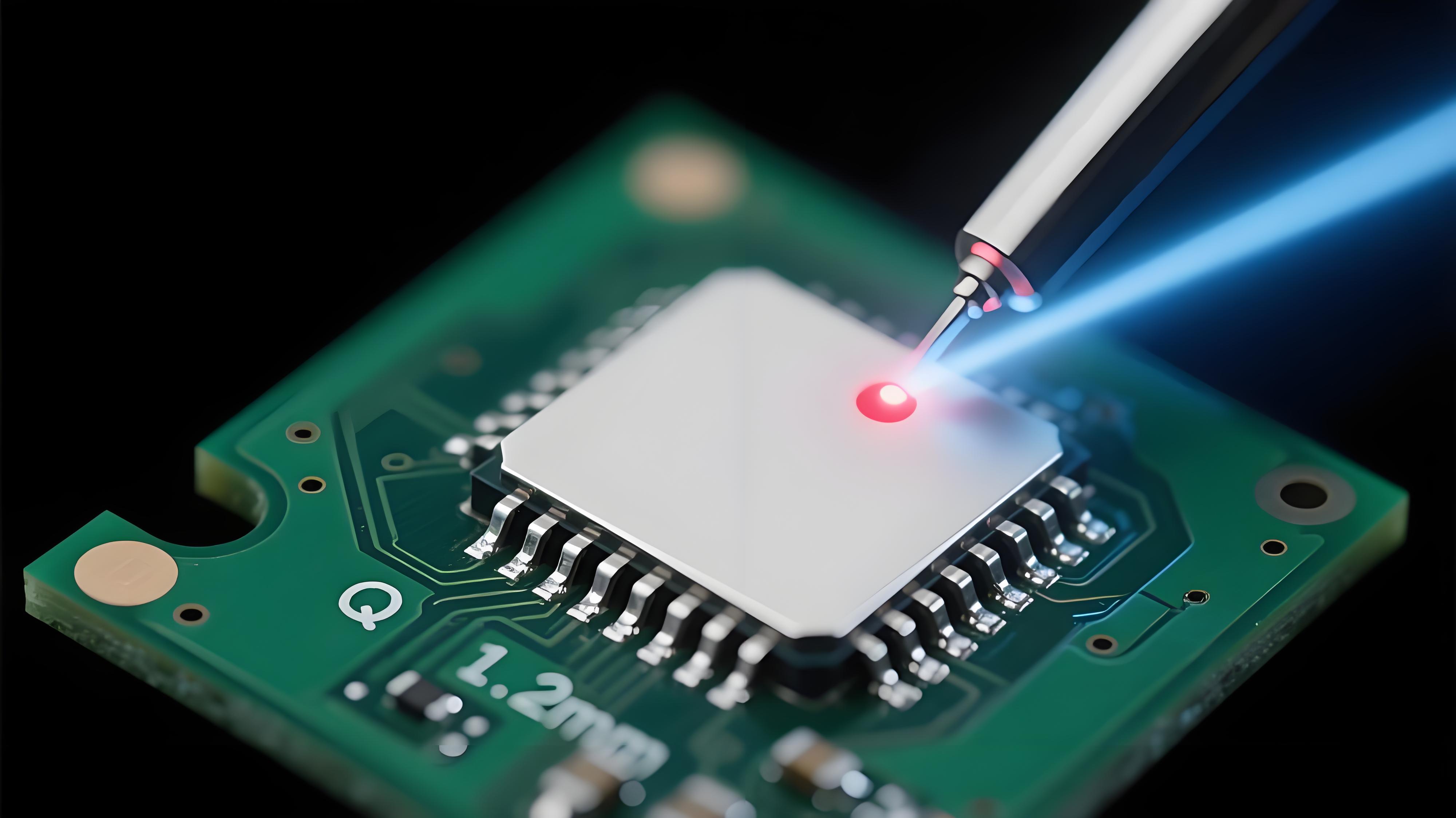 選擇性激光焊接0.2mm間距QFP芯片場(chǎng)景，0.1mm激光光斑降低焊點(diǎn)空洞率