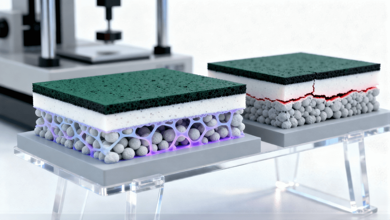 石墨烯-基材界面增強(qiáng)場(chǎng)景，納米SiO?三維網(wǎng)絡(luò)使剝離強(qiáng)度＞1.3kNm