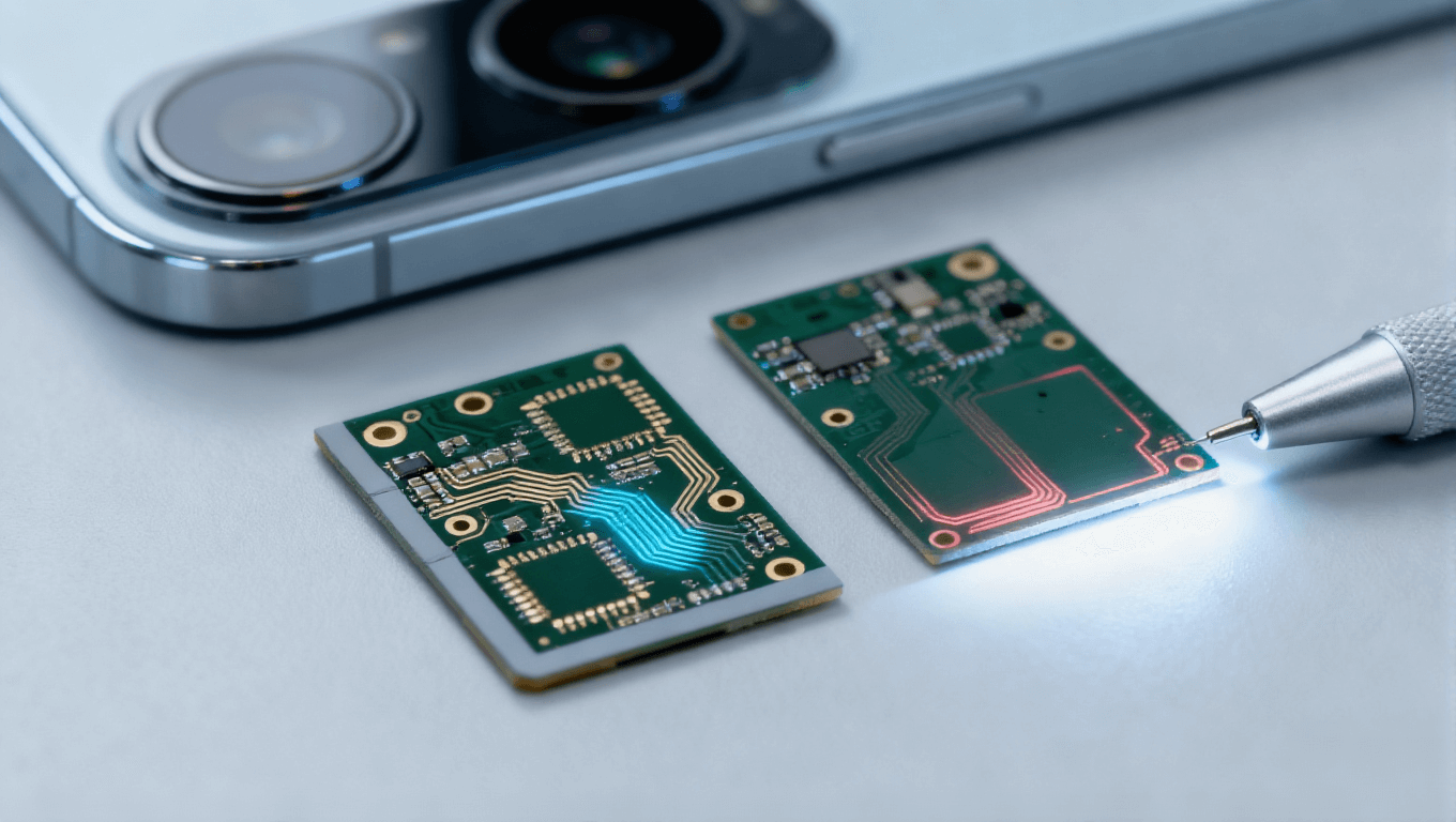 PCB集成光學傳感器場景，8層HDI+遮光屏蔽層實現0.7mm薄型化適配手機主攝