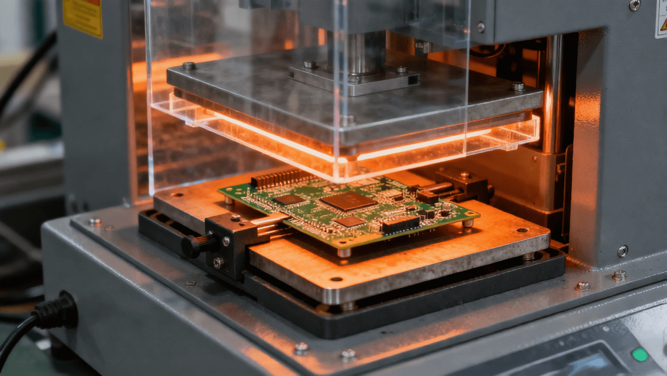 熱壓矯正機(jī)對(duì)電路板進(jìn)行恒溫壓力矯形內(nèi)部工作狀態(tài)