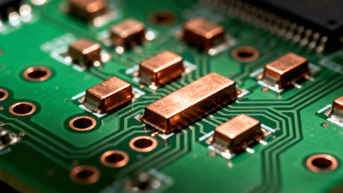 PCB焊盤設(shè)計(jì)細(xì)節(jié)圖，展示高密度電路板焊盤布局，針對焊點(diǎn)缺陷解決方案的視覺參考