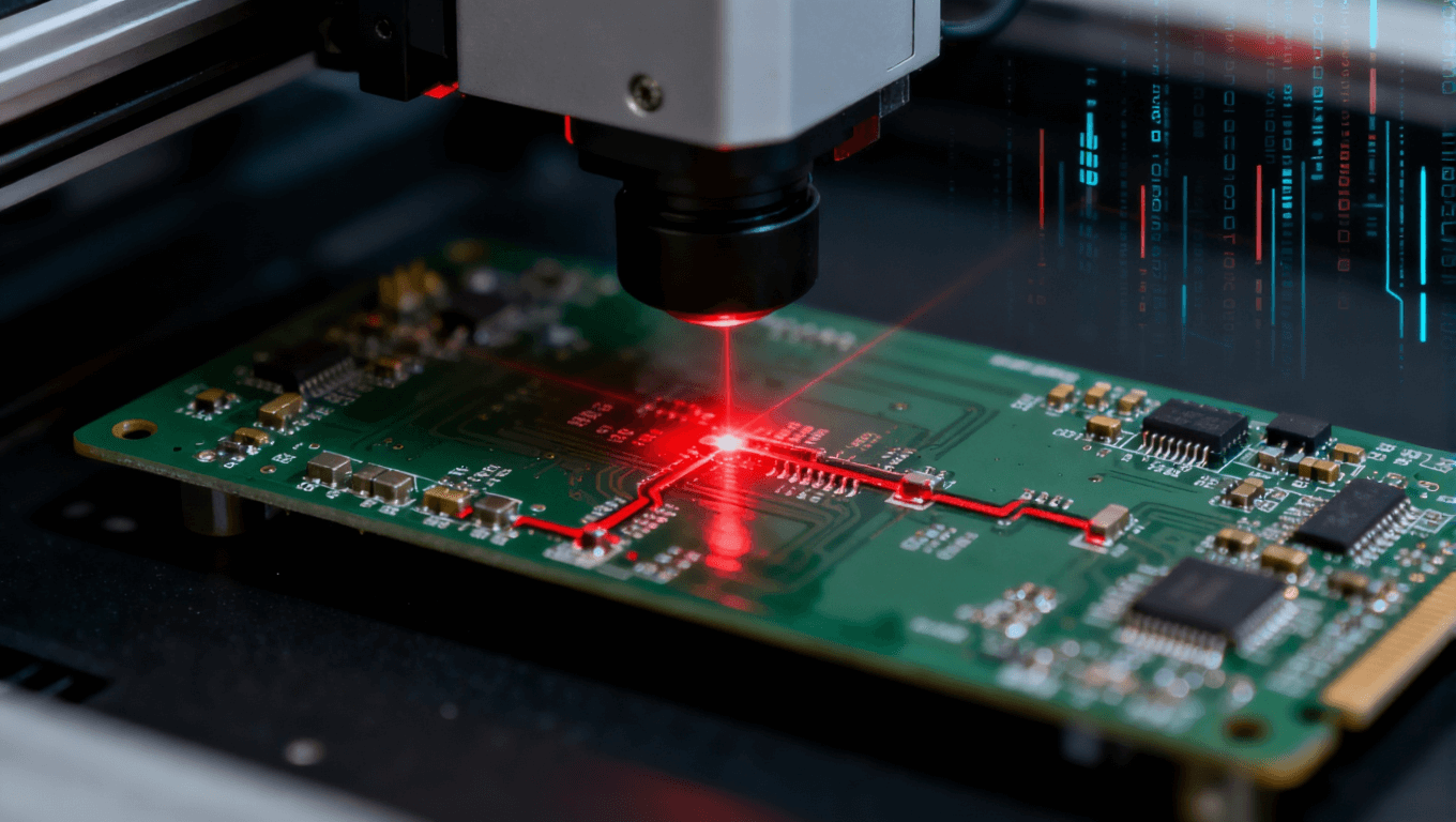 AOI檢測系統(tǒng)在PCB焊接中的應(yīng)用，展示焊接缺陷識別與追溯流程，助力良率提升