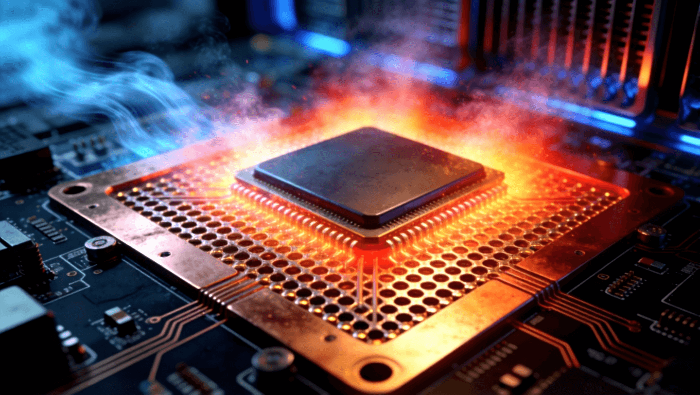 光模塊PCB熱過孔陣列與銅填充散熱結(jié)構(gòu)，展示芯片區(qū)域高效熱管理設(shè)計(jì)