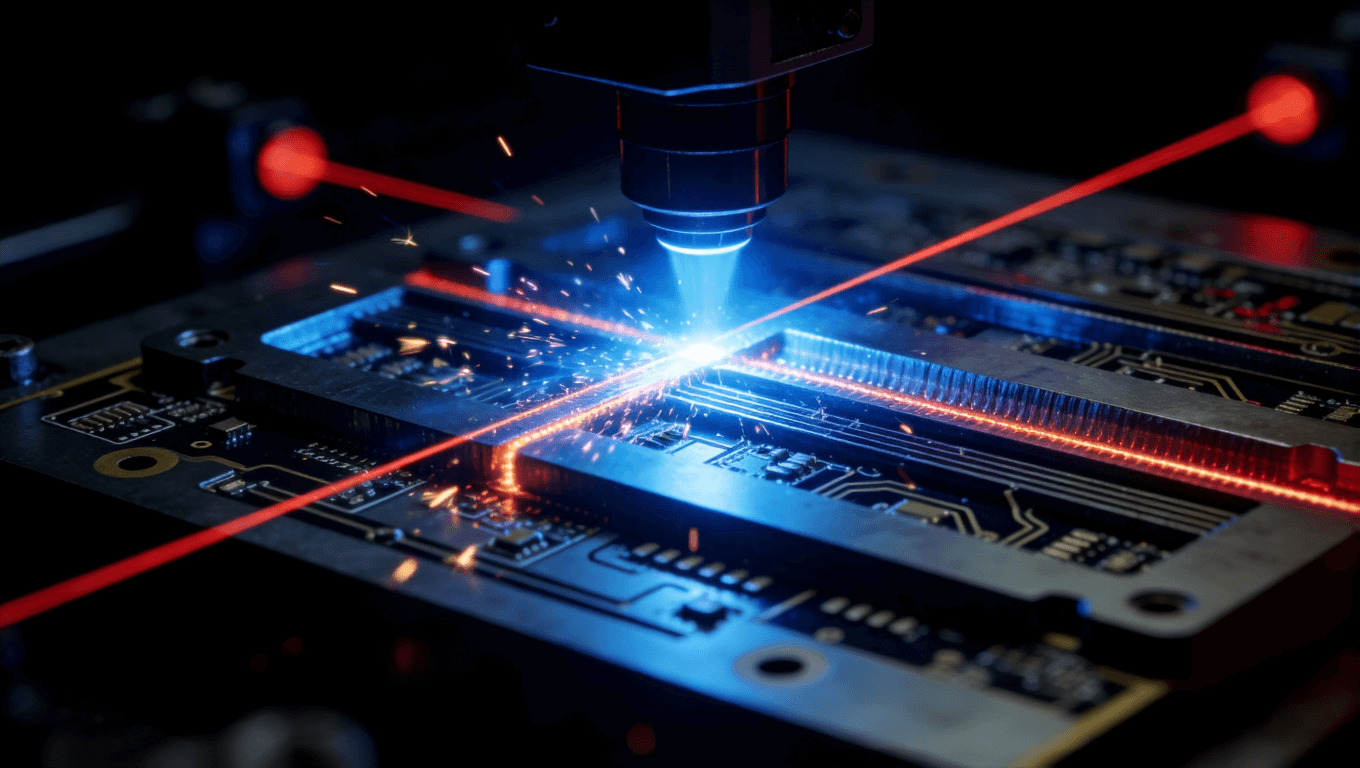 軟硬結(jié)合板激光控深切割與精密微加工過程的動態(tài)特寫鏡頭